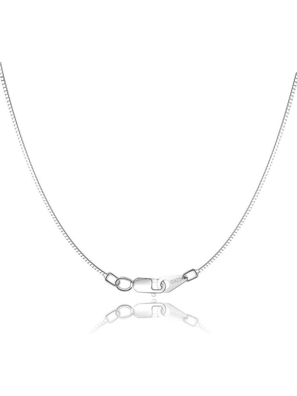 Elegant 18K Gold Plated Sterling Silver Box Chain Necklace for Women & Girls